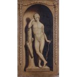 Scuola neoclassica, Dioniso e Apollo - coppia di grisailles su tela, cm 225x125 - 6000 -