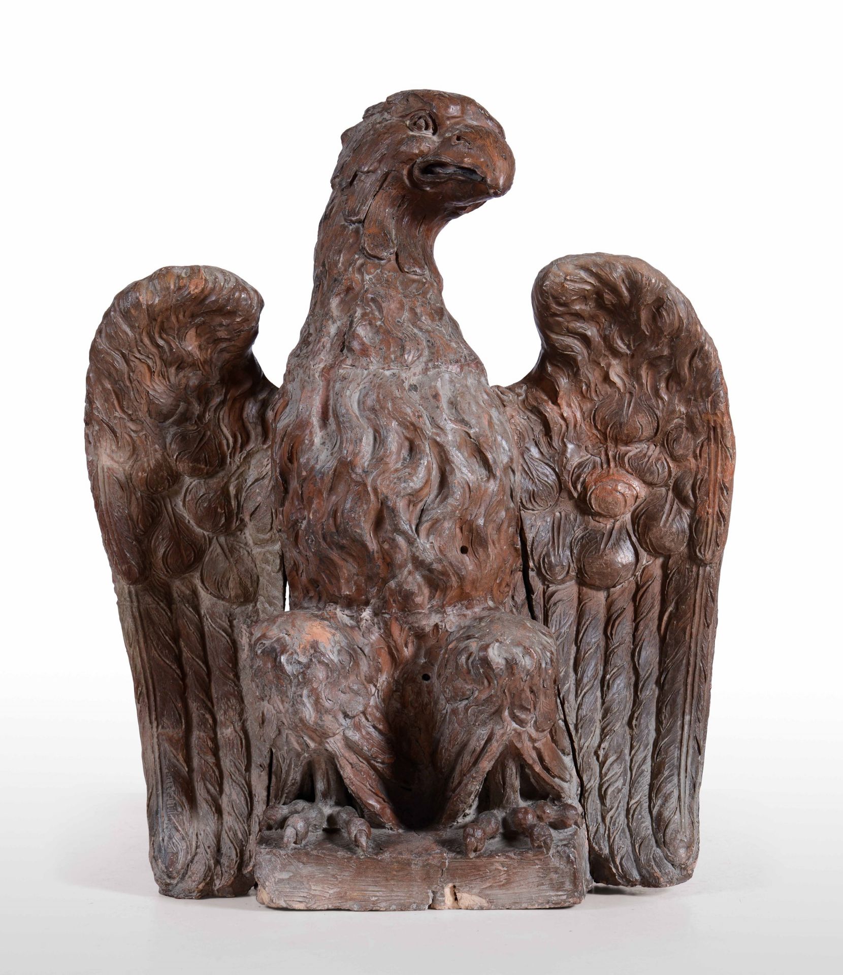 Grande aquila imperiale in terracotta. Plasticatore italiano del XVIII secolo, - [...]