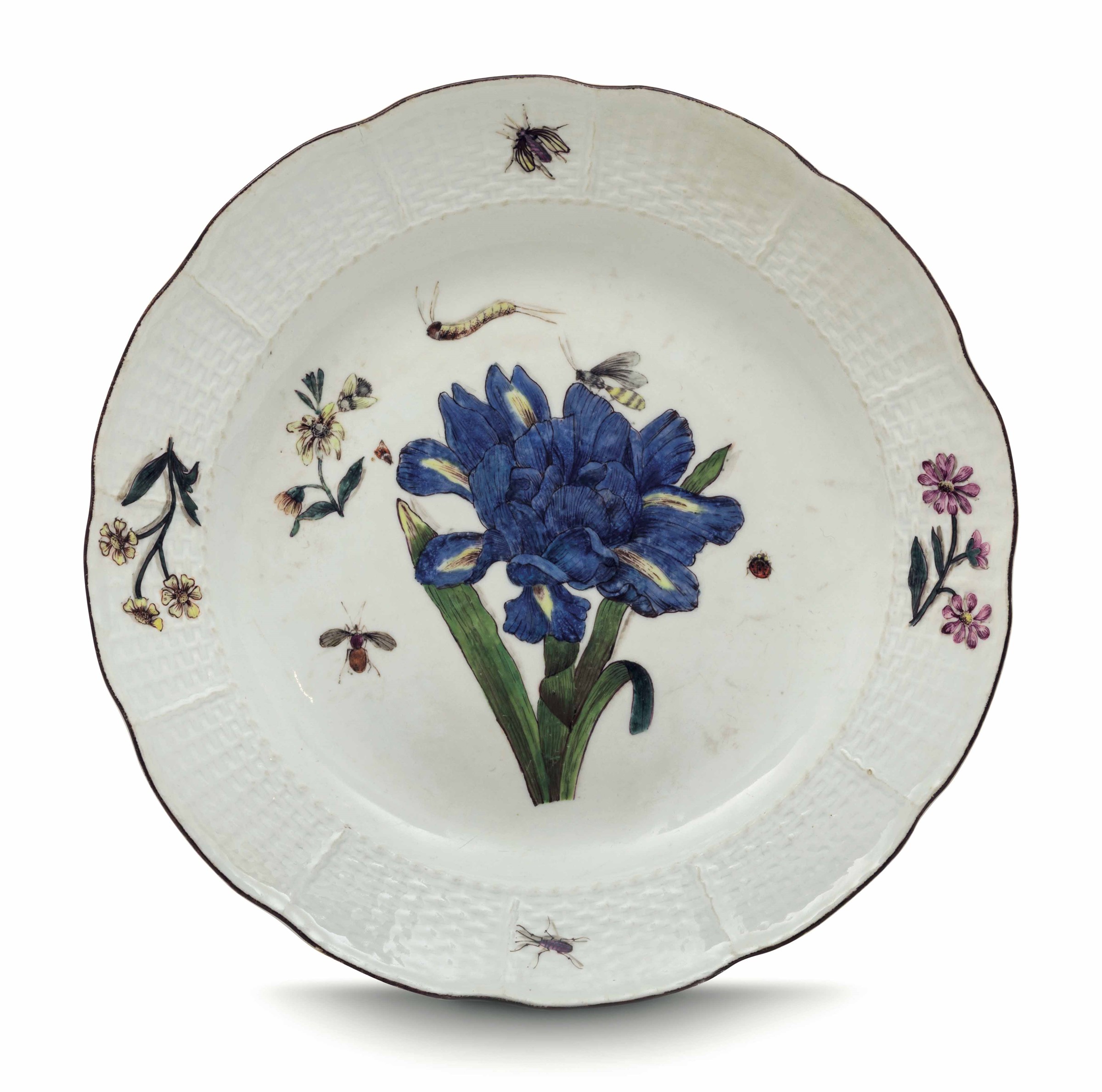 Piatto Meissen, 1737-1740 circa , - Porcellana. Marca: spade in blu. Diam. cm 23, [...]