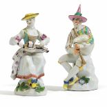 Coppia di figurine Meissen, 1745 circa , - Porcellana. Marca: spade in blu sotto [...]