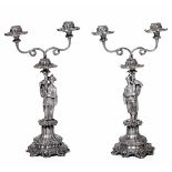 Two silver candlesticks, Austro-Hungarian Empire - Two silver candlesticks with [...]