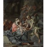 Sebastiano Galeotti (Firenze 1676 - Mondovì 1746), Sacra Famiglia con angeli - olio [...]
