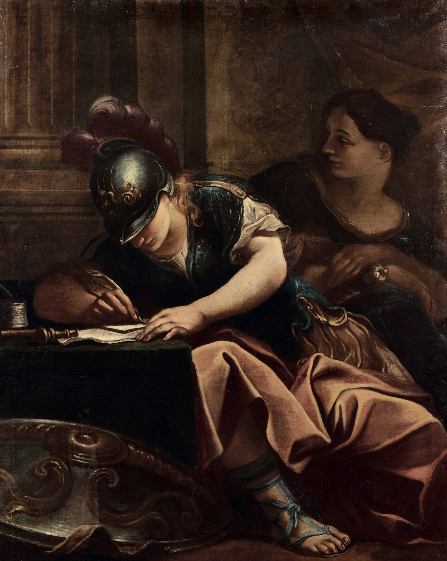 Scuola italiana del XVII secolo, Episodio della Gerusalemme liberata - olio su tela, [...]