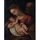 Scuola veneta del XVI secolo, Sacra Famiglia - olio su tela, cm 63x49 -