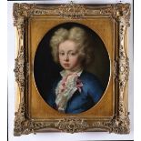 Scuola francese del XVIII secolo, Ritratto di infante - olio su tela, cm 48x40 -