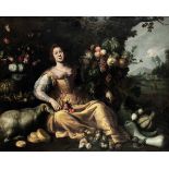 Jan Roos (Anversa 1591- Genova 1638), Scena allegorica con figura femminile - olio su [...]
