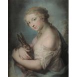 Rosalba Carriera (Venezia 1673-1757), Ritratto di giovane donna con coniglio - [...]