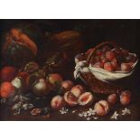 Scuola italiana del XVIII secolo, Natura morta con zucche e frutti - olio su tela, cm [...]