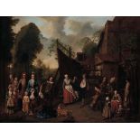 Jan Jozef Horemans (Anversa 1682-1759), Festa campestre - olio su tela, cm 83x100 -