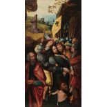 Scuola fiamminga del XVI secolo, La cattura di Cristo - olio su tavola, cm 107x58 -