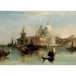 Artista del XIX secolo, Vedute di Venezia - coppia di dipinti a olio su tela, cm 25x35 -