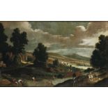 Lucas de Wael (Anversa 1591-1661), Paesaggio con viandanti e pescatori - olio su [...]