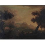 Scuola del XVIII secolo, Paesaggio - olio su tela, cm 55x70 -