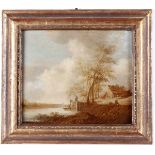Van der Cross, Paesaggio - olio su tavola, cm 31x39 -