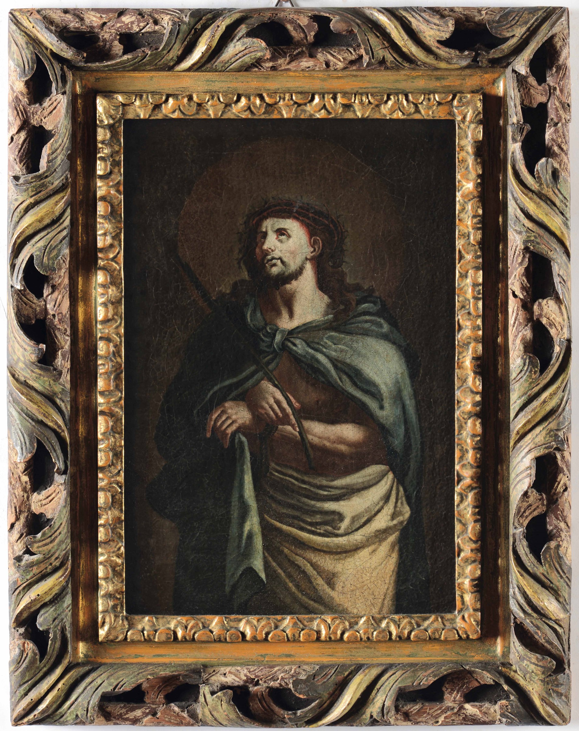 Scuola italiana del XVII secolo, Ecce Homo - olio su tela, cm 37x25, in cornice [...]