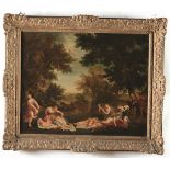 Francesco Albani (1578-1660), seguace di, Scene mitologiche - coppia di olii su tela, [...]