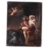 Scuola italiana del XVIII secolo, Ratto di Proserpina - olio su tela, cm 49x38 -