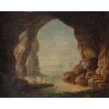 Scuola italiana del XVIII secolo, Fanciulle al bagno entro grotta - olio su rame, cm [...]