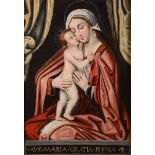 Scuola del XVI secolo, Madonna con Bambino - olio su tavola, cm 100x72 -