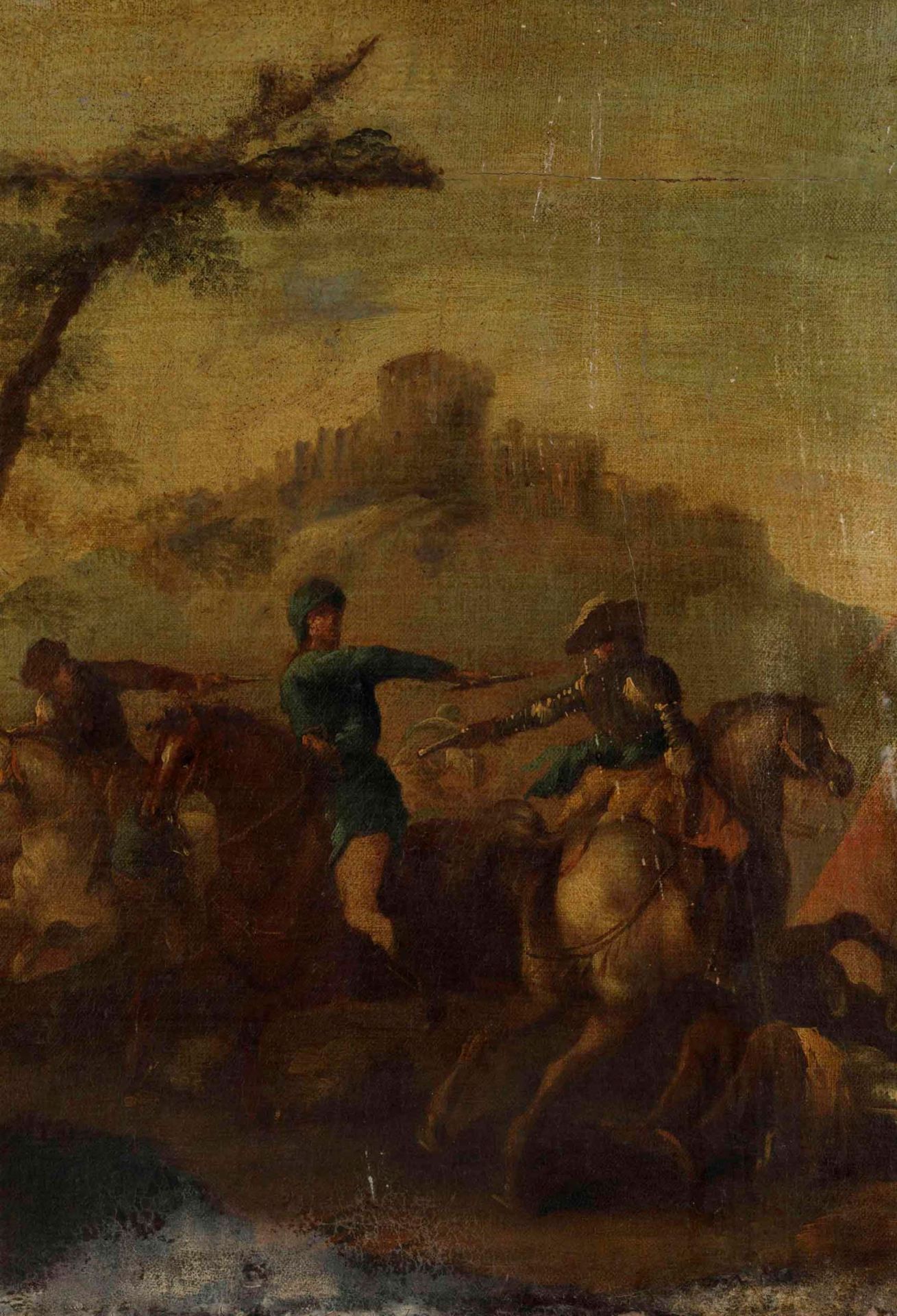 Scuola italiana del XVIII secolo, Battaglia - olio su tela, cm 75x120 - - Bild 4 aus 5