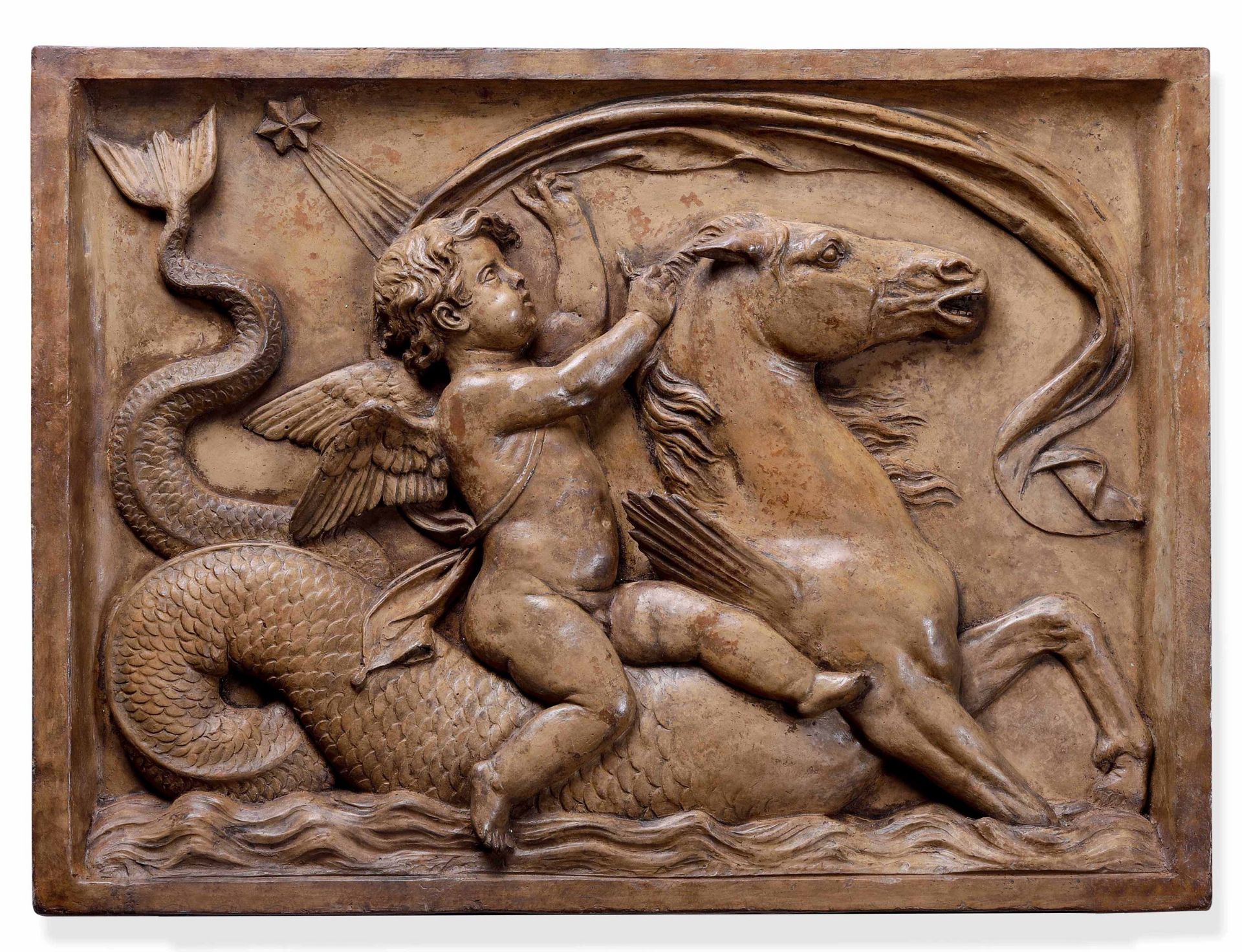 A terracotta relief, Italy, 1600s - cm 61x45x5 Il grande rilievo allegorico che trae [...]