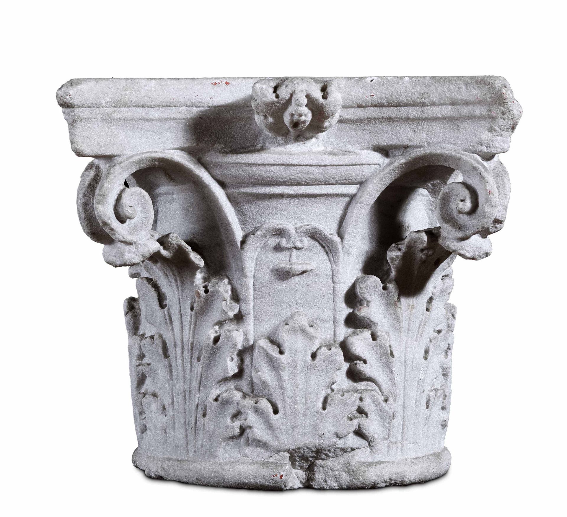 A Corinthian marble capital, Italy, 1400s - cm 38,5x38,5x34. L'elemento [...] - Image 2 of 2