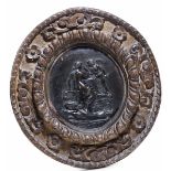 A bronze plaque, attr. D. Van Tetroder, Rome, 1553 - cm 27x25,5, cornice cm 54x50 [...]