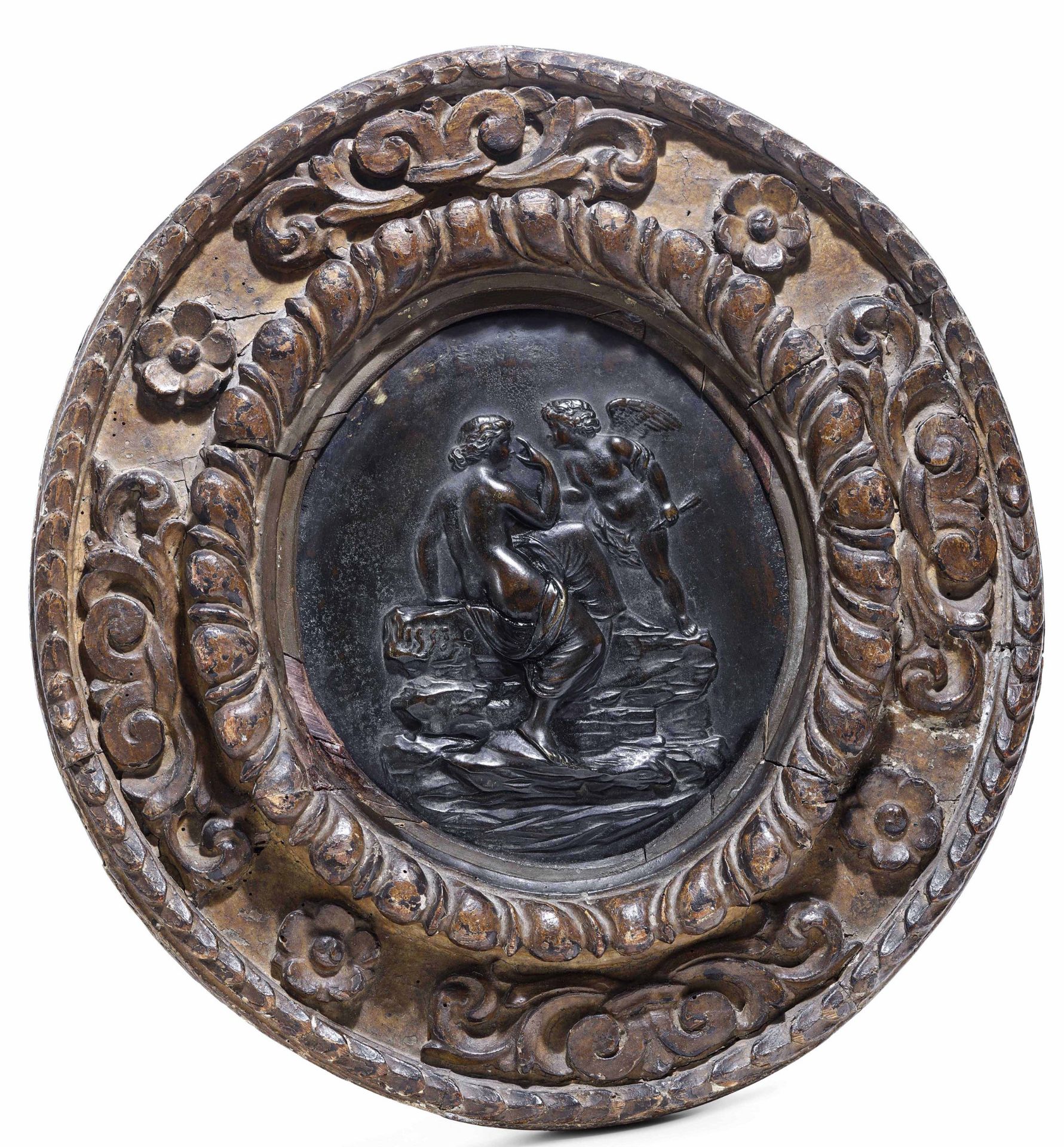 A bronze plaque, attr. D. Van Tetroder, Rome, 1553 - cm 27x25,5, cornice cm 54x50 [...]