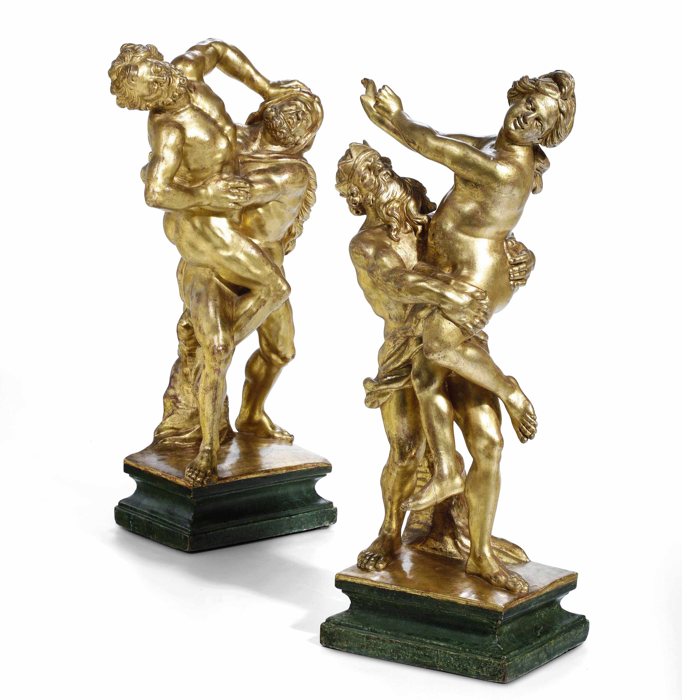 Two gilt wood sculptures, Rome, 1600s - altezza cm 49 circa - - Image 2 of 2