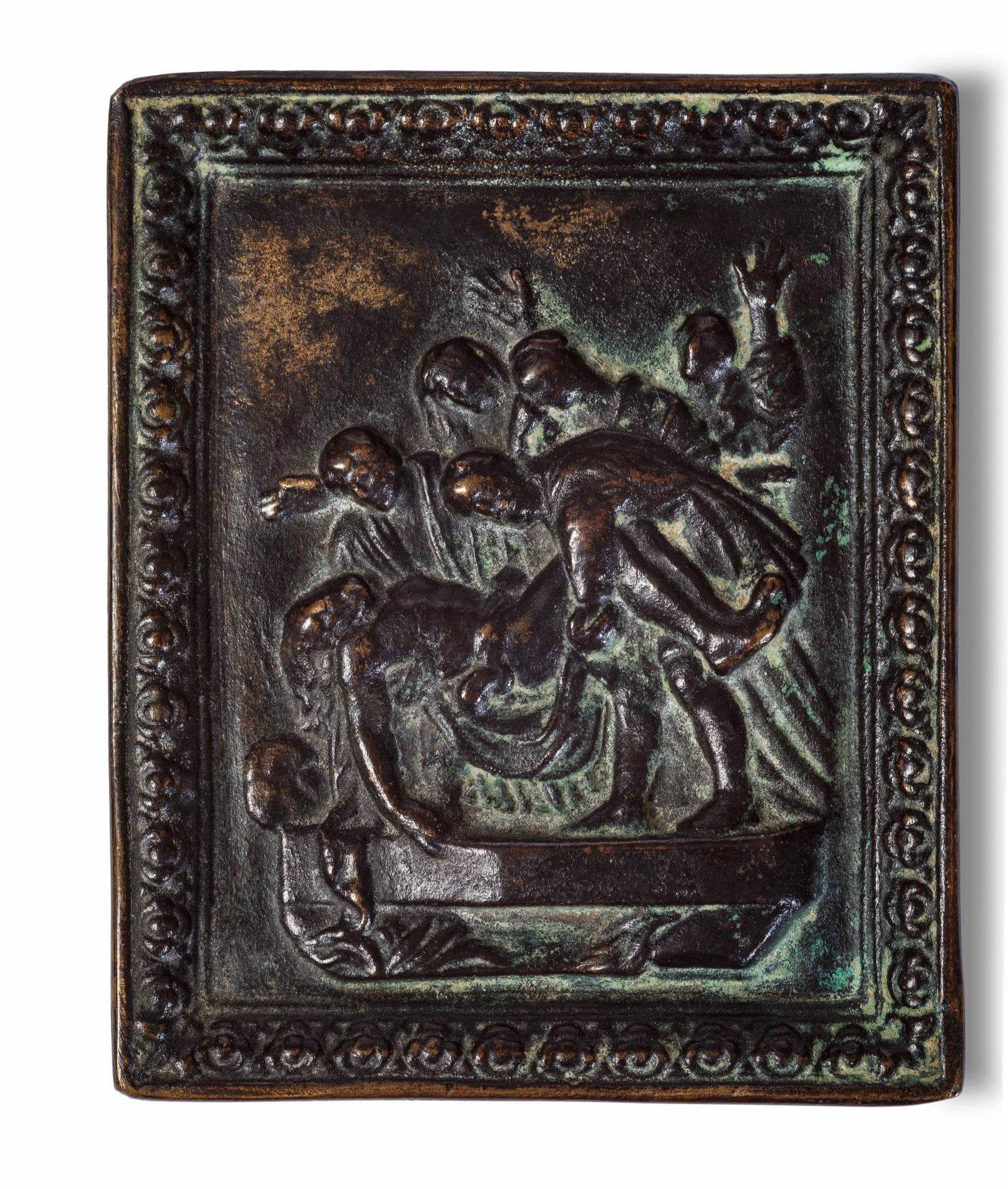A bronze plaque, 1100s - cm 10x8 -