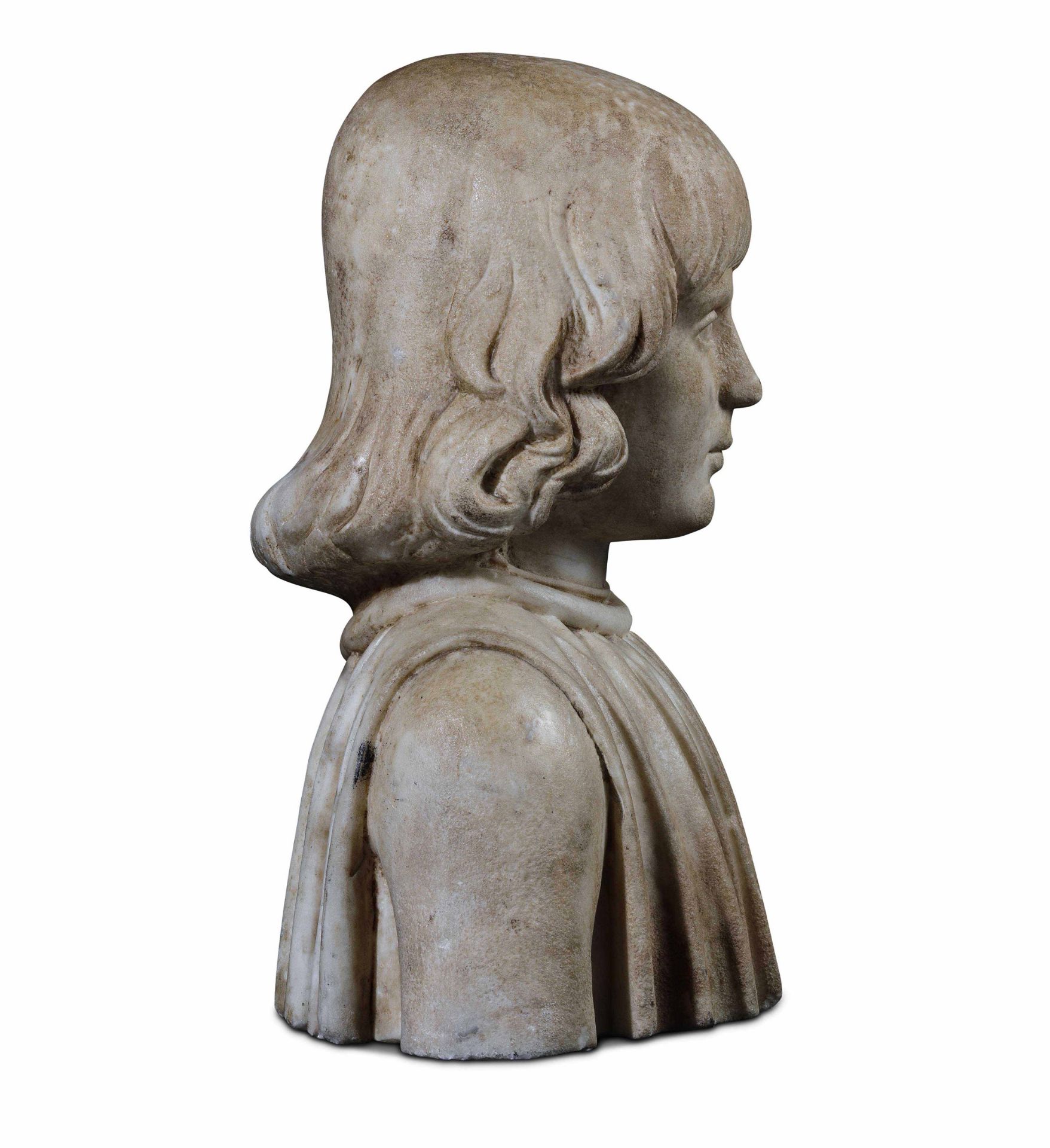 A marble bust, attr. F. Laurana, 1400s - cm 41x32x22. L'opera è accompagnata da una [...] - Image 2 of 4