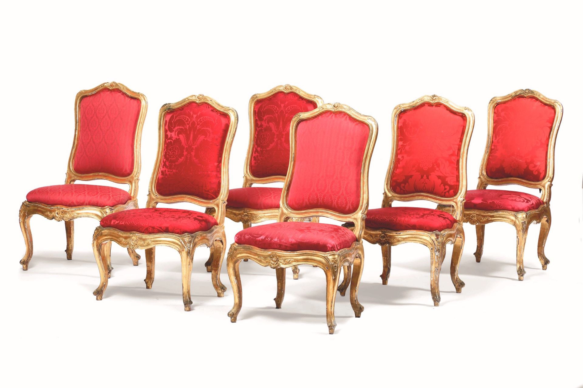 Salotto in legno intagliato e dorato composto da divano e sei sedie, Genova XVIII [...] - Image 2 of 2