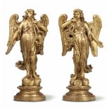 Coppia di Angeli Annuncianti Legno scolpito e dorato Arte italiana del XVIII secolo, [...]