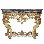 Consolle in legno intagliato e dorato, Genova XVIII secolo, - ricchi decori scolpiti [...]
