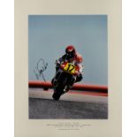 DON MORLEY (20th/21st Century) - Cibachrome image- "Wayne Rainey - Yamaha", signed by rider, 15.5ins