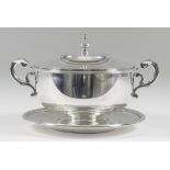 A Late Victorian Silver Circular Two-Handled Bowl, Cover and Stand, by Robert Garrard, Birmingham