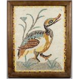 Copy of a Roman Mosaic Panel, mid-20th Century, of a standing duck, worked in coloured tesserae,