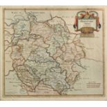 ROBERT MORDEN (1668-1703) - Coloured engraving - Map of "Herefordshire", 14ins x 16.25ins, published