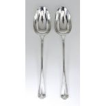 A Pair of Victorian Silver Old English Pattern Gravy Spoons, by Robert Garrard, London 1876, each