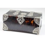 A Tortoiseshell and Silvery Metal Mounted Rectangular Box, retailed by A. Barrett & Sons, 63 & 64