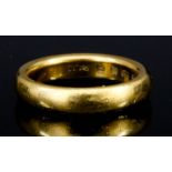 A 22ct Gold Wedding Band, size M+, weight 8.9g