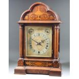 A German Inlaid Rosewood Cased Mantel Clock, Late 19th Century, by Winterhalder & Hofmeier and