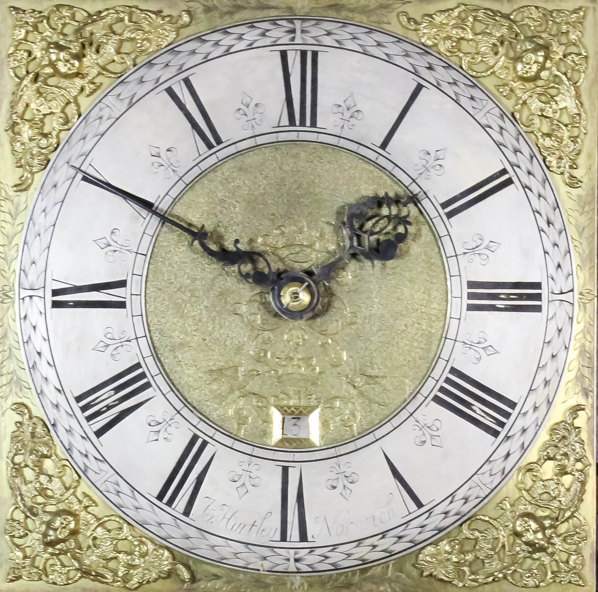 An Oak Longcase Clock, 18th Century, by Jeremiah Hartley of Norwich, the 11ins square brass dial - Image 2 of 2