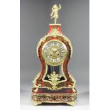 A French Red Tortoiseshell Boulle Mantel Clock, Late 19th Century, by S. Marti & Cie, No. 1329, of