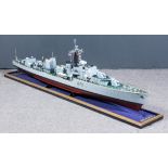 A Scratch Built Model of HMS Cavalier, by Sam Ludford, scale 1:72, 57ins x 14.5ins, cased Note: