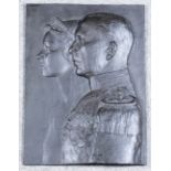 A Life-Sized Bronzed Cast Iron Profile Double Portrait, Probably of George II King of Greece and