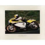 NIGEL SNOWDON (1934-2013) - Cibachrome image - "Kenny Robberts - Yamaha", signed by rider, 10.5ins x