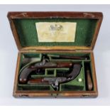 A Good Pair of Early 19th Century 32 Bore Percussion Cap Pistols by Hewson of Piccadilly London, the