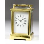 A French Carriage Clock, Late 19th / early 20th Century, No 4782, the white enamel dial with Roman