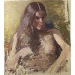 ***John Miles Bourne Benson (1889-1950) - Two oil paintings - Half length nude portrait of a young
